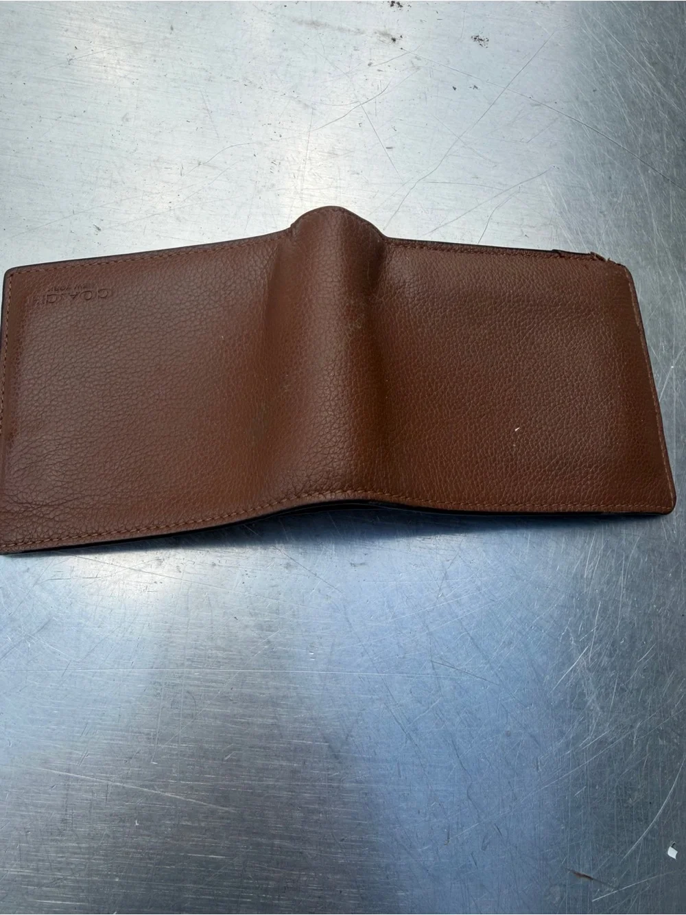 Coach Brown Pebbled Leather Men's Wallet